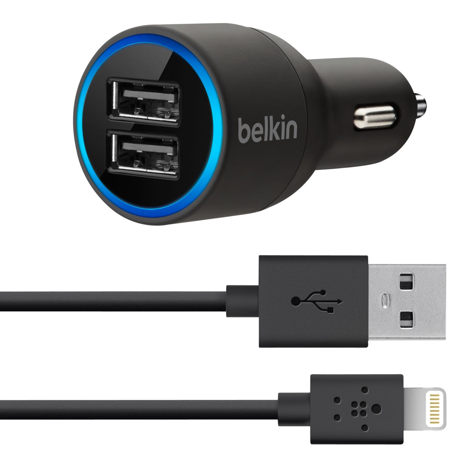 Belkin Dual Car Charger with Lightning to USB Cable