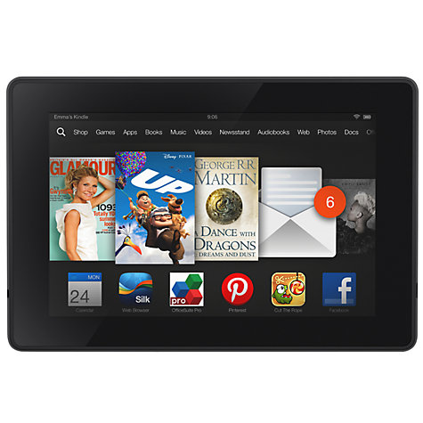 Amazon Kindle Fire HD Tablet, TI OMAP, Fire OS, 7", 16GB, Black