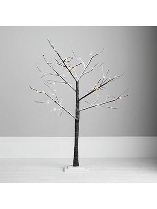 John Lewis & Partners Outdoor Pre-lit Multi Function Snowy Paper Tree, 4ft