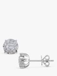 E.W Adams 18ct White Gold Solitaire Diamond Large Stud Earrings, 0.75ct