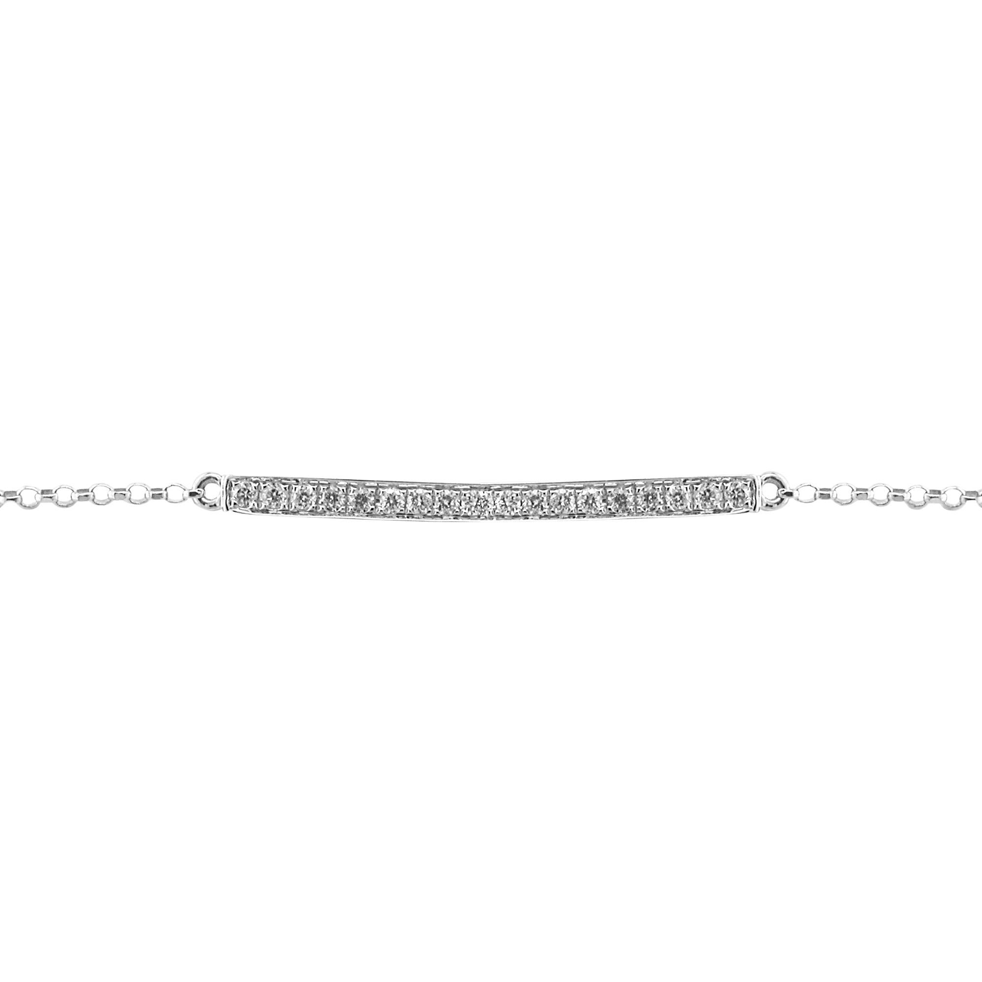 Buy EWA 9ct White Gold Diamond Set Bar Bracelet Online at johnlewis ...