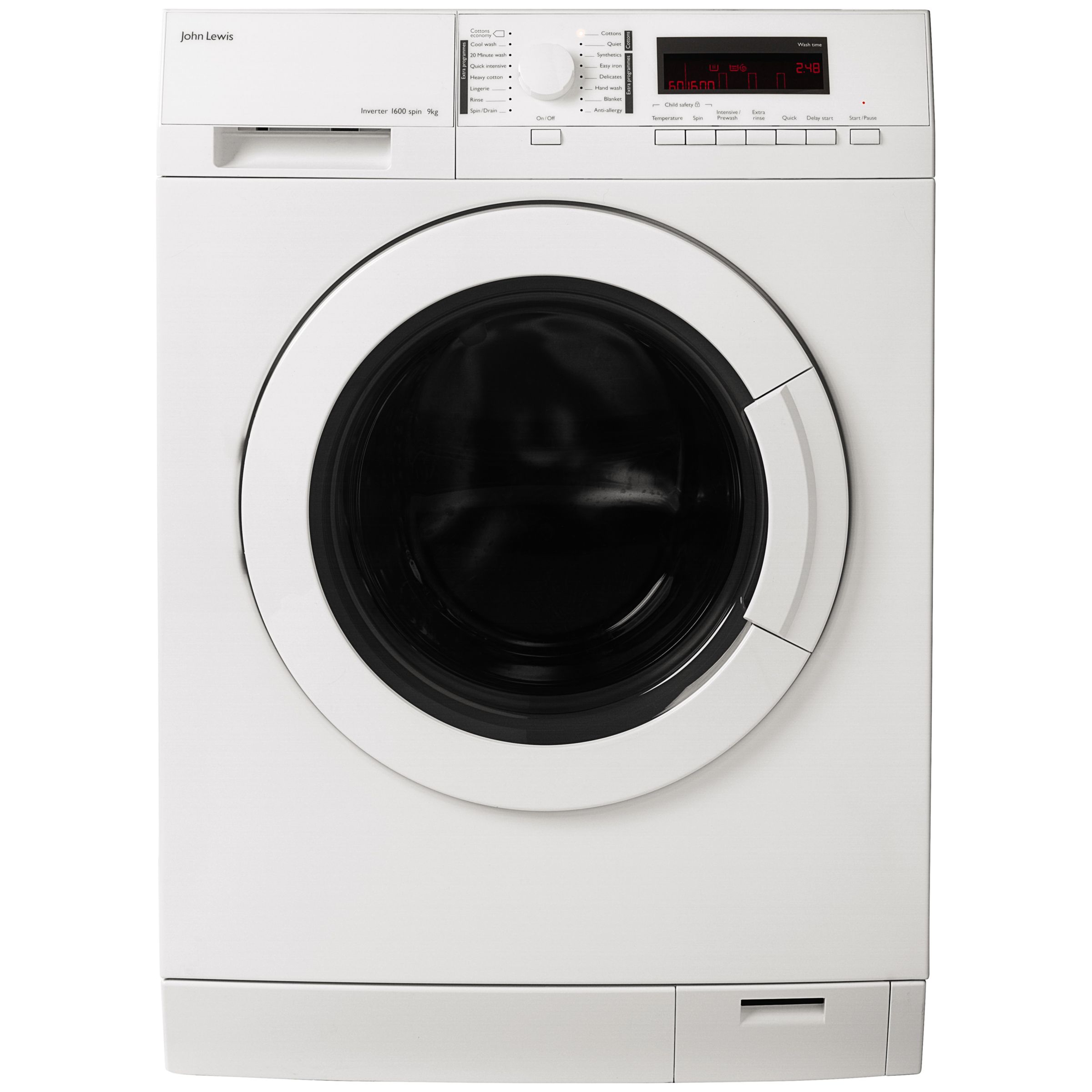 John Lewis JLWM1606 Freestanding Washing Machine, 9kg Load, A+++ Energy Rating, 1600rpm Spin in White
