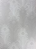 Matthew Williamson Peacock Wallpaper, Pebble / White, W6541-04