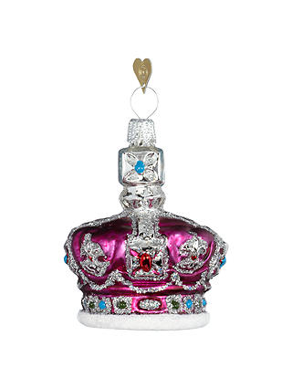 Bombki Little Royal Crown Glass Hanging Decoration, Multi