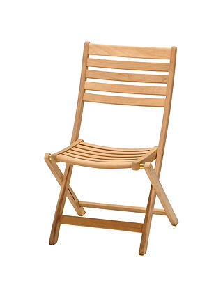 John Lewis & Partners Longstock Folding Garden Chair, FSC-Certified (Teak), Natural
