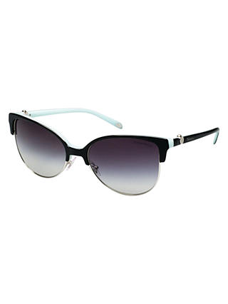 Tiffany & Co TF4080 80553C Half Frame Cat's Eye Sunglasses, Black