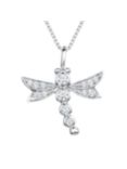 Jools by Jenny Brown Sterling Silver Pave Dragonfly Pendant, Rhodium