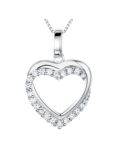 Jools by Jenny Brown Sterling Silver Tangled Pave Heart Pendant, Rhodium