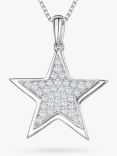 Jools by Jenny Brown Rhodium Plated Silver Cubic Zirconia Stars Pendant