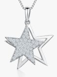 Jools by Jenny Brown Rhodium Plated Silver Cubic Zirconia Stars Pendant