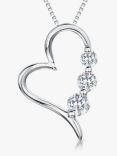 Jools by Jenny Brown Rhodium Plated Silver Cubic Zirconia Modern Heart Shaped Pendant