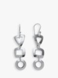 Andea Sterling Silver Geometric Cut Out Drop Earrings, Silver