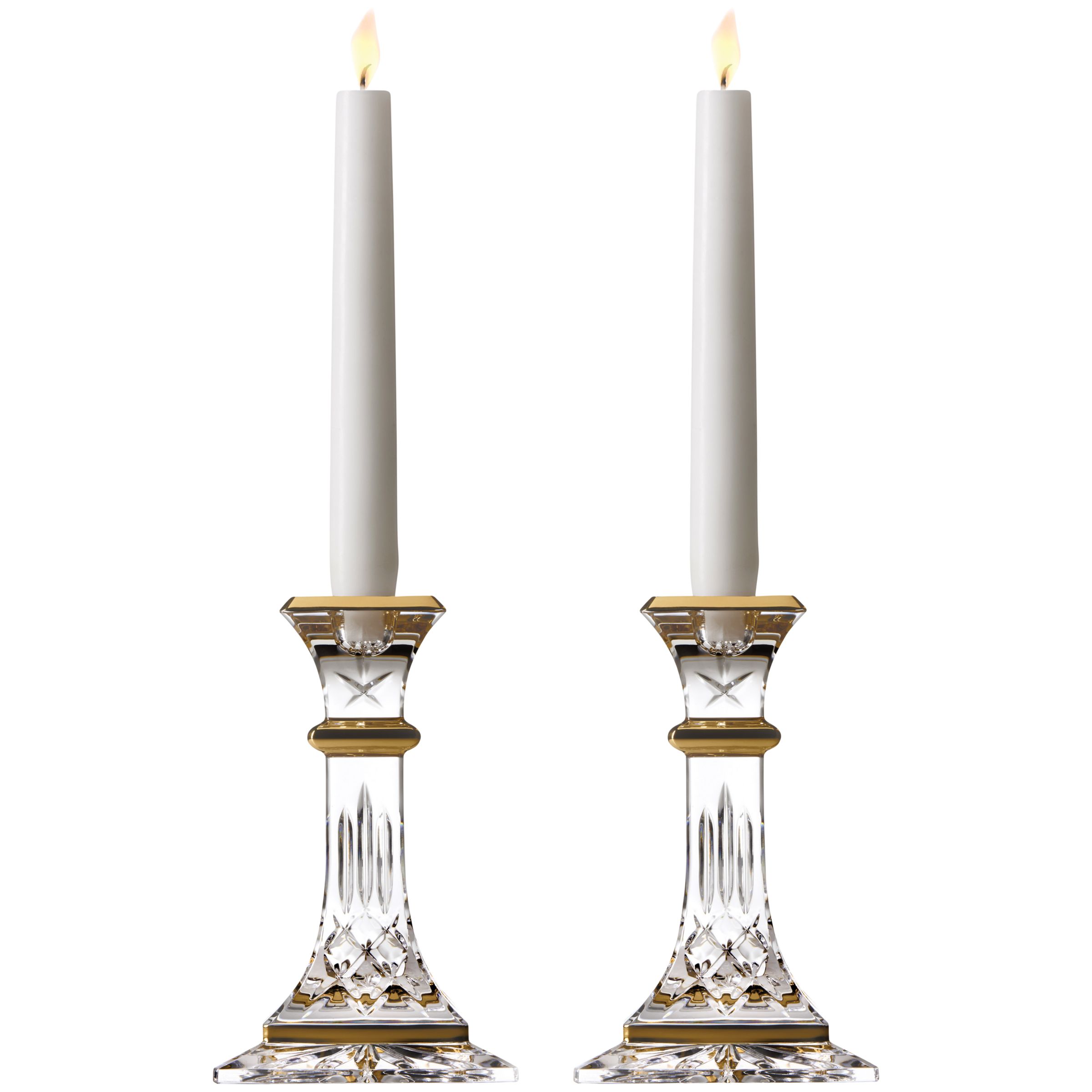 Lismore Gold Candlesticks, Set of 2