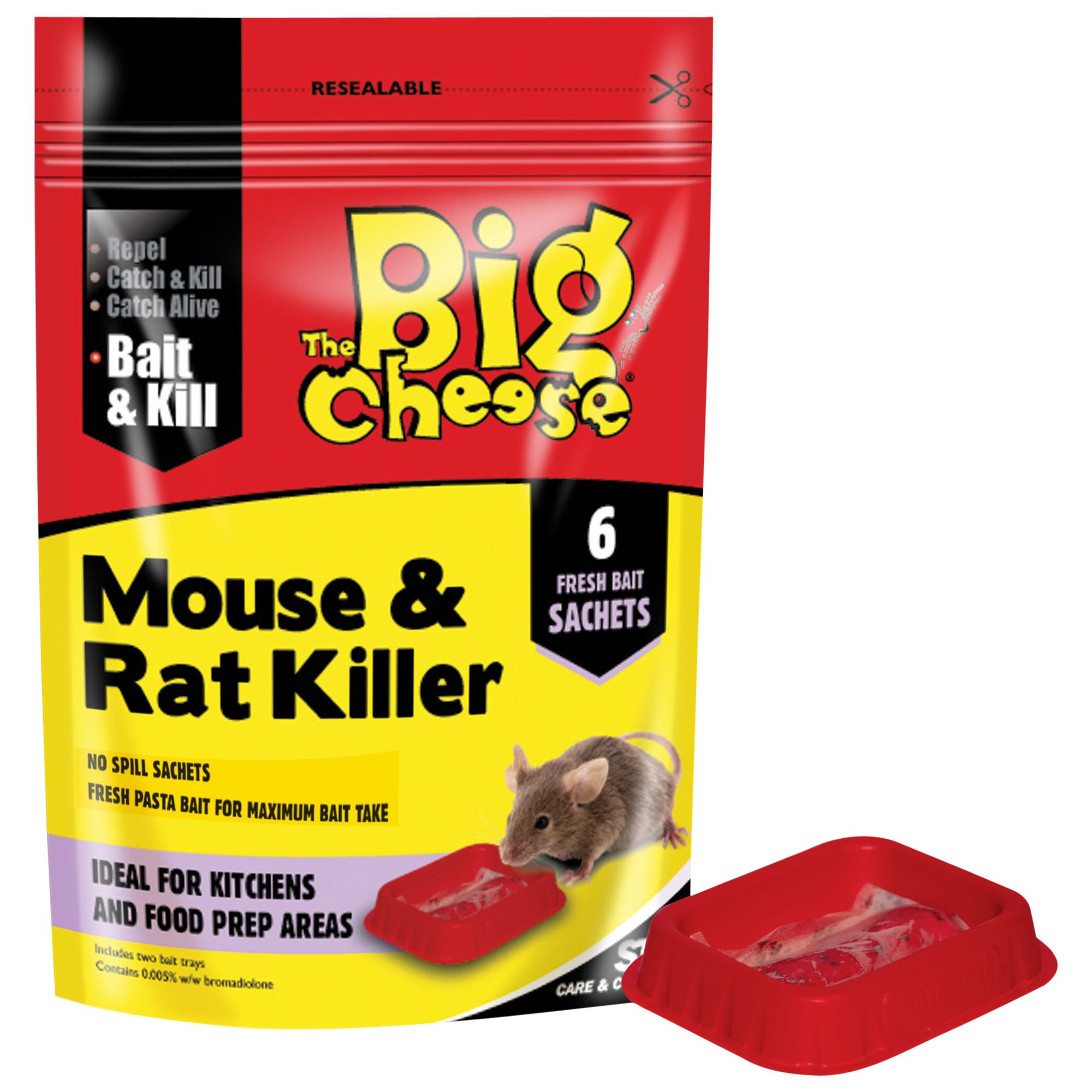 The Big Cheese Mouse and Rat Killer Pasta Bait, 6 Sachets