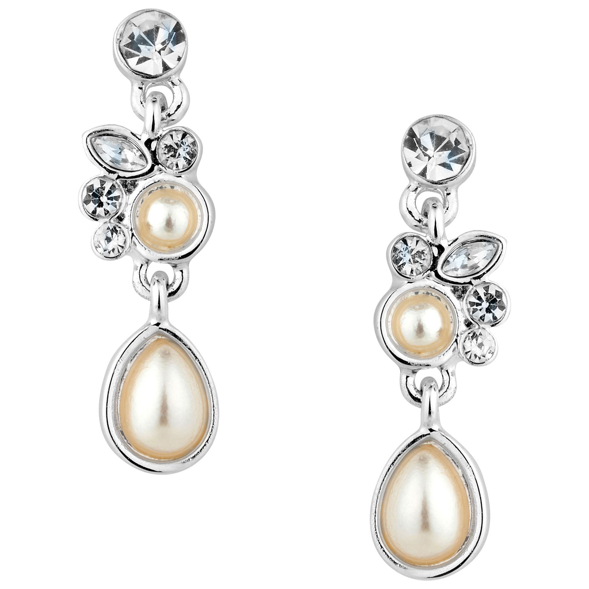 Buy Alan Hannah Silver Plated Freshwater Pearl And Crystal Drop Earrings Online at johnlewis.com