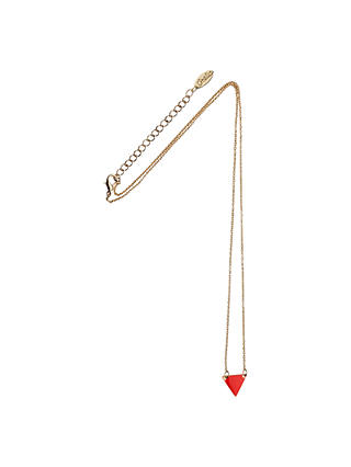 Orelia Neon Florescent Enamel Triangle Pendant Necklace, Gold