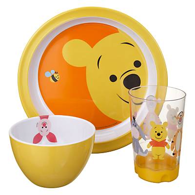 Disney Winnie The Pooh Melamine Dining Set, 3 Piece