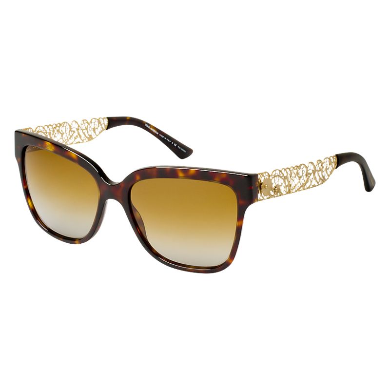 Dolce & Gabbana DG4212  502/T5 Square Framed Acetate Polarised Sunglasses, Tortoiseshell