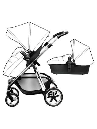 Silver Cross Pioneer Pushchair Seat, Chassis and Carrycot, Chrome