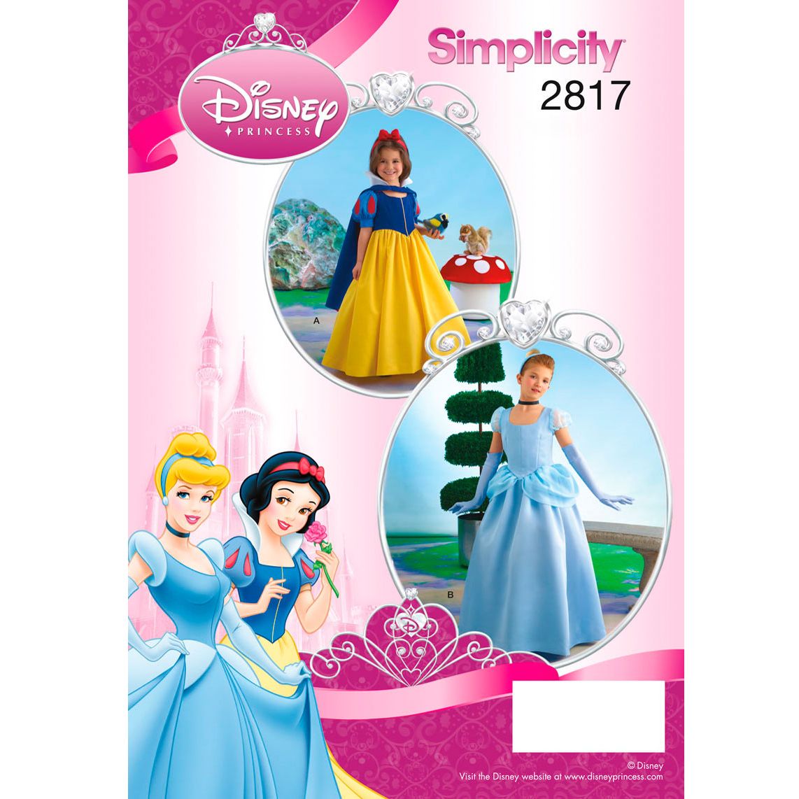 Simplicity Girls' Disney Princess Costume Sewing Pattern, 2817