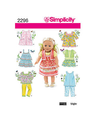 Simplicity Doll Clothing Sewing Leaflet, 2296