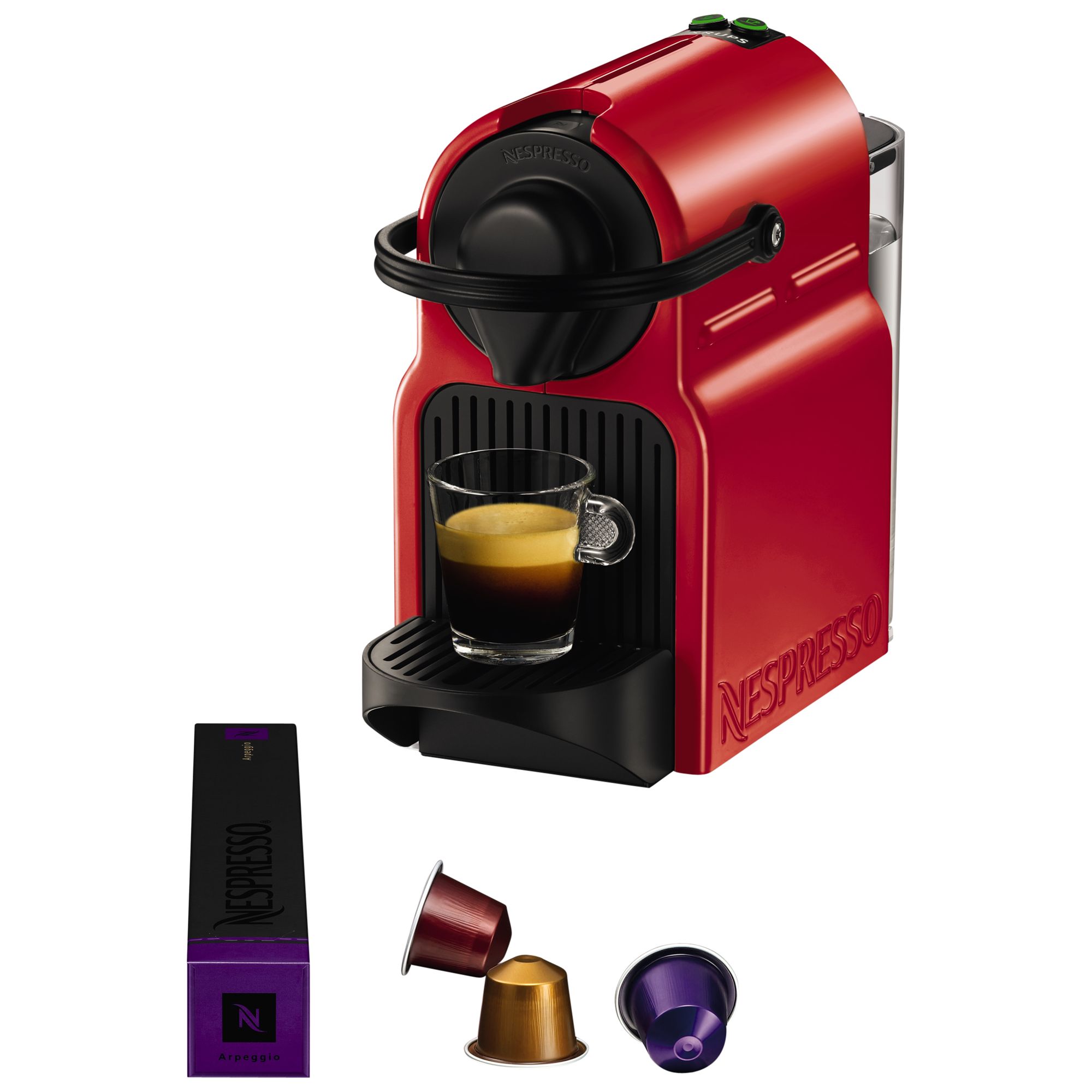 Nespresso Inissia Coffee Machine by KRUPS, Red