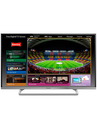 Panasonic Viera TX-39AS600 LED HD 1080p Smart TV, 39", Freeview HD with freetime, Silver