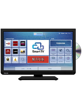 Toshiba 24D343 LED HD Ready Smart TV/DVD Combi, Wi-Fi, 24" with Freeview