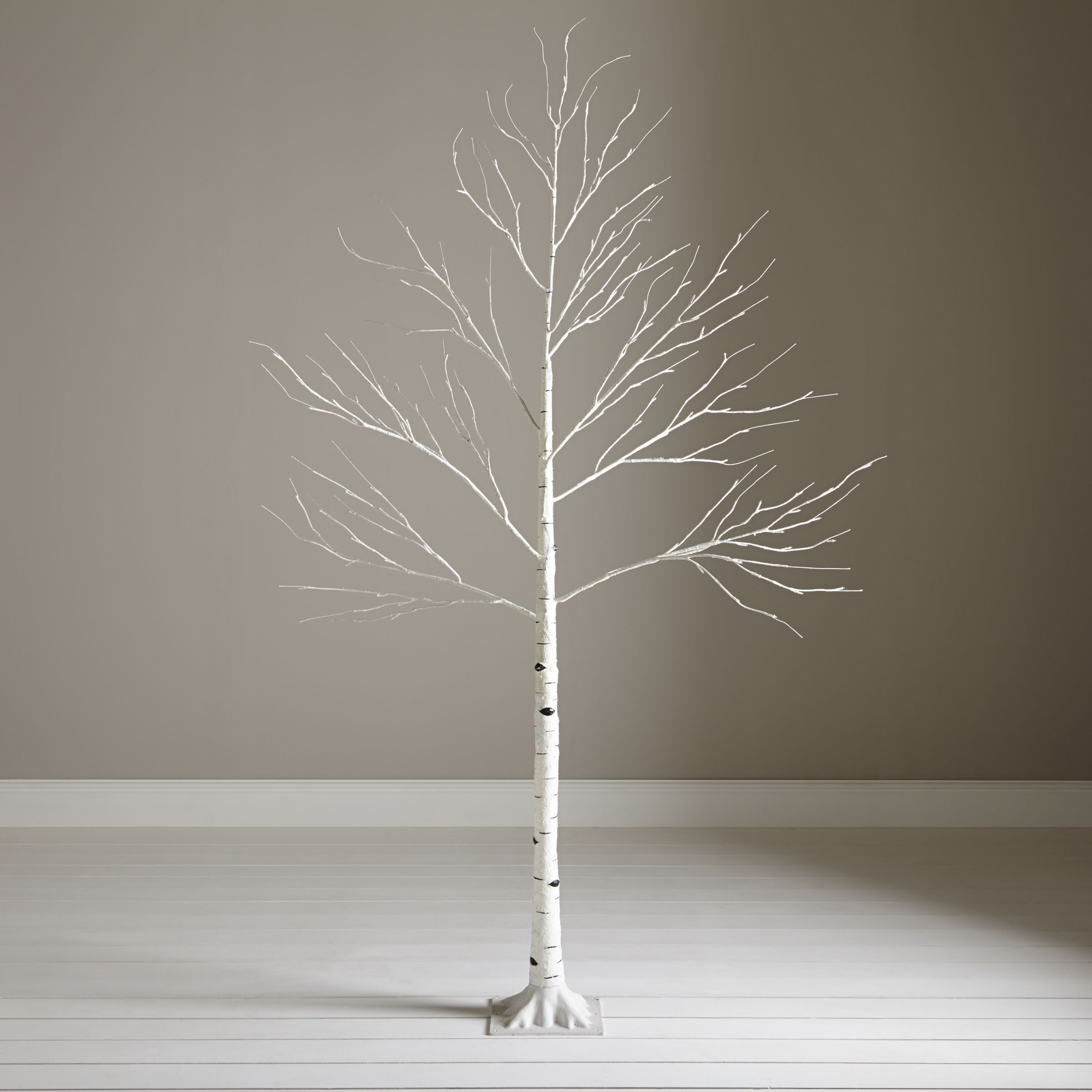 John Lewis & Partners Pre-Lit Paper Birch Christmas Tree, White, 6ft