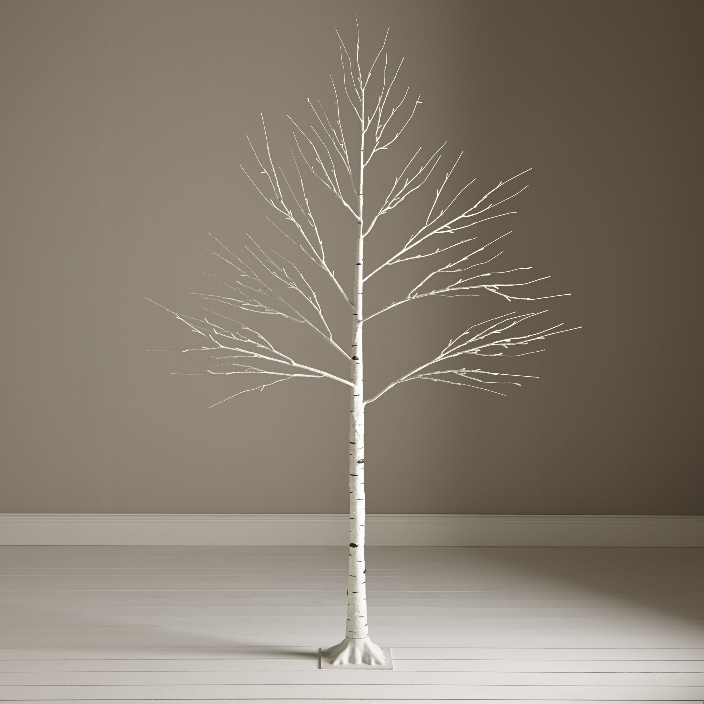 John Lewis Pre-Lit Paper Birch Christmas Tree, White, 8ft