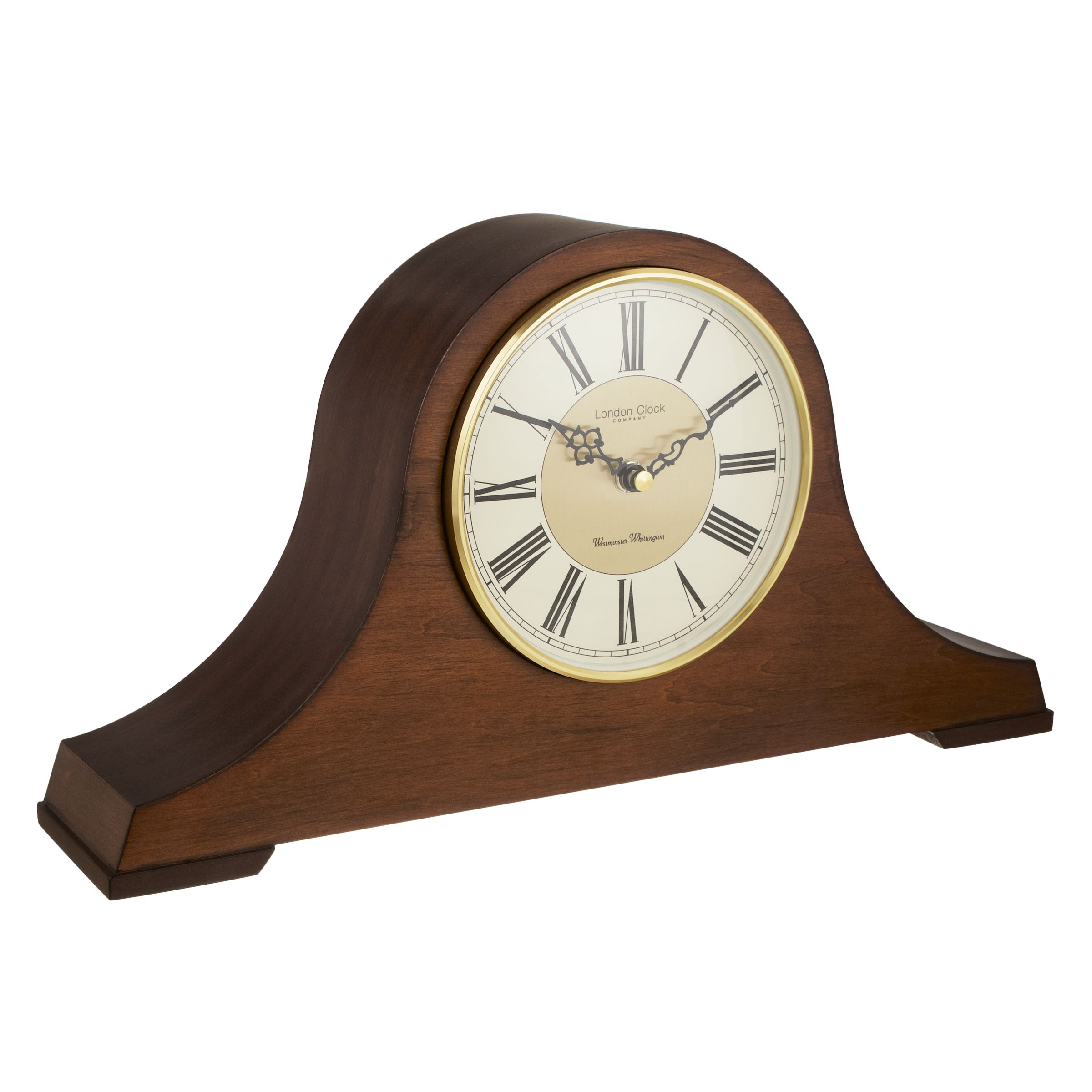 London Clock Company Solid Wood Napoleon Mantel Clock, Brown