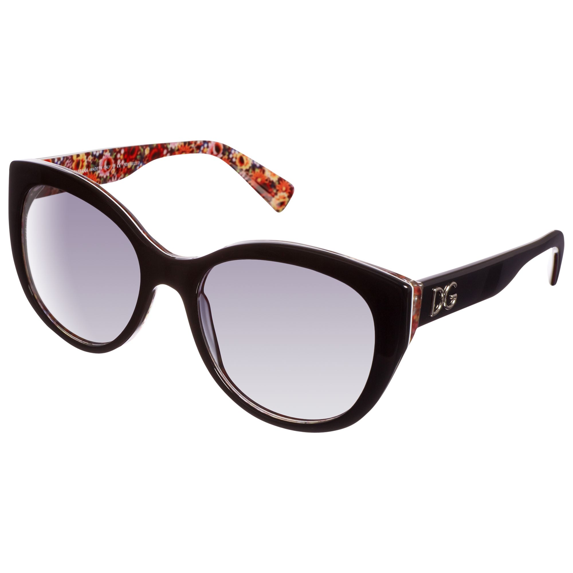 Dolce & Gabbana DG4217 Polarised Cat's Eye Floral Trim Sunglasses