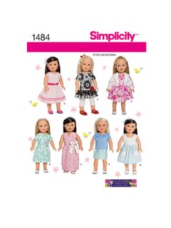 Simplicity Craft Doll Clothes Sewing Pattern, 1484