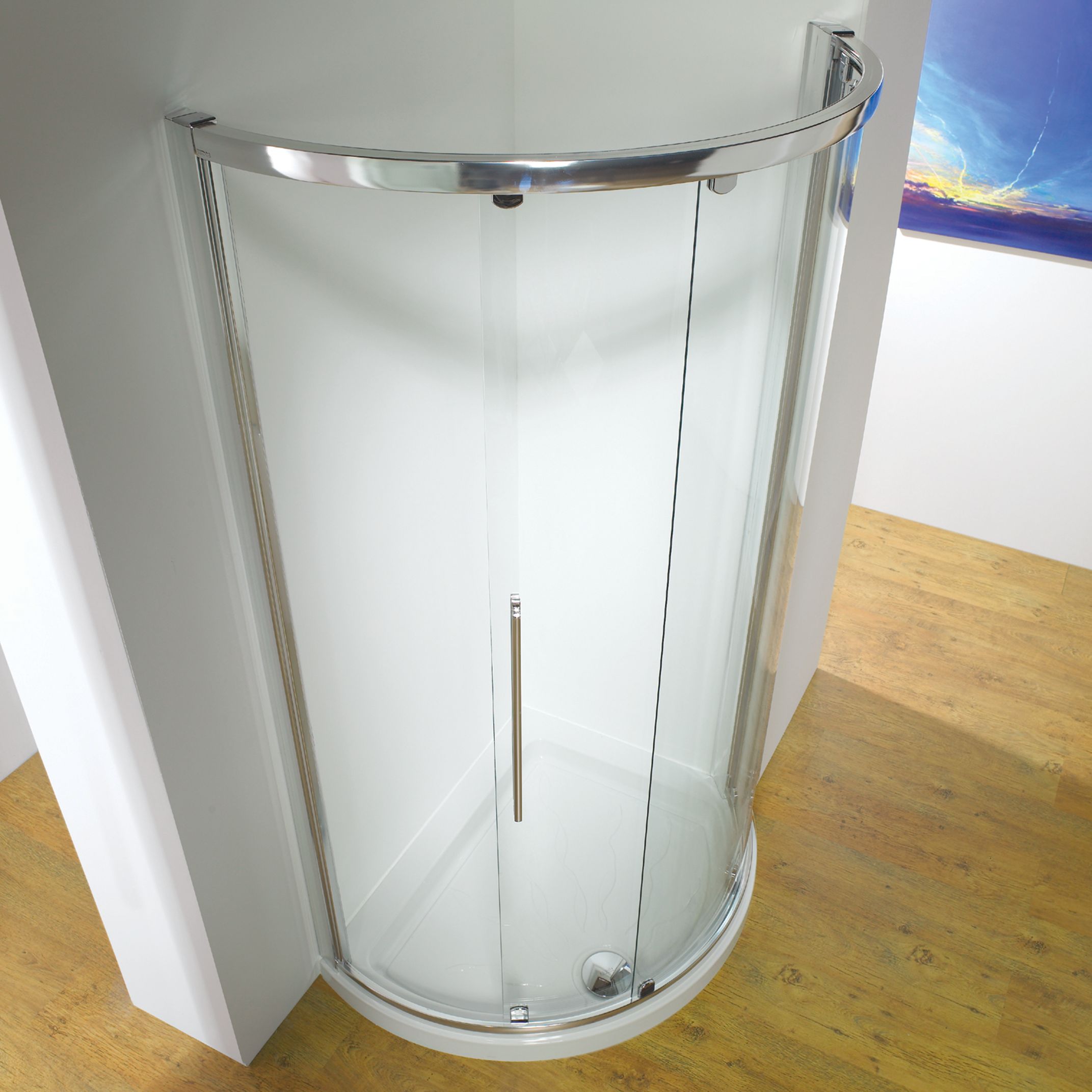 John Lewis & Partners 120 x 91cm Shower Enclosure with Curved Sliding Side Door
