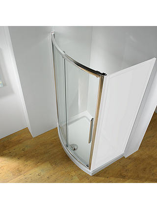 John Lewis & Partners Surround 150 x 70cm Recess Shower Enclosure with Bowed Front Sliding Door