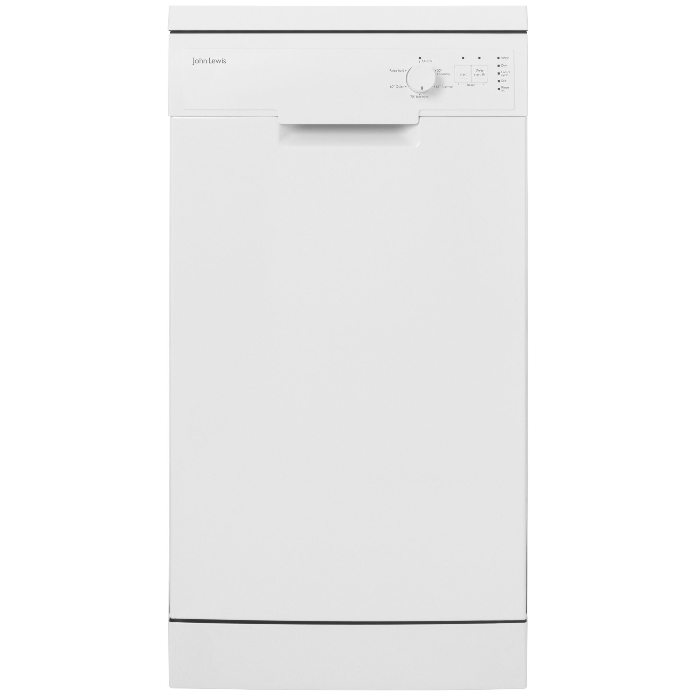 John Lewis JLDWW908 Slimline Freestanding Dishwasher in White