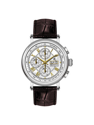 Dreyfuss & Co Men's Valjoux Automatic Chronograph Leather Strap Watch