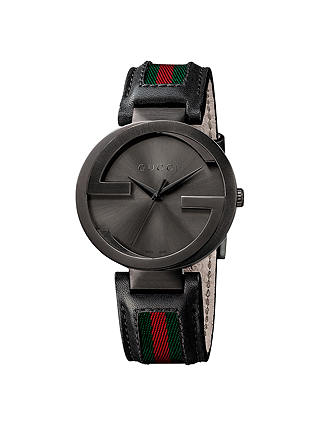 Gucci YA133206 Men's Interlocking G Fabric Strap Watch, Red/Green