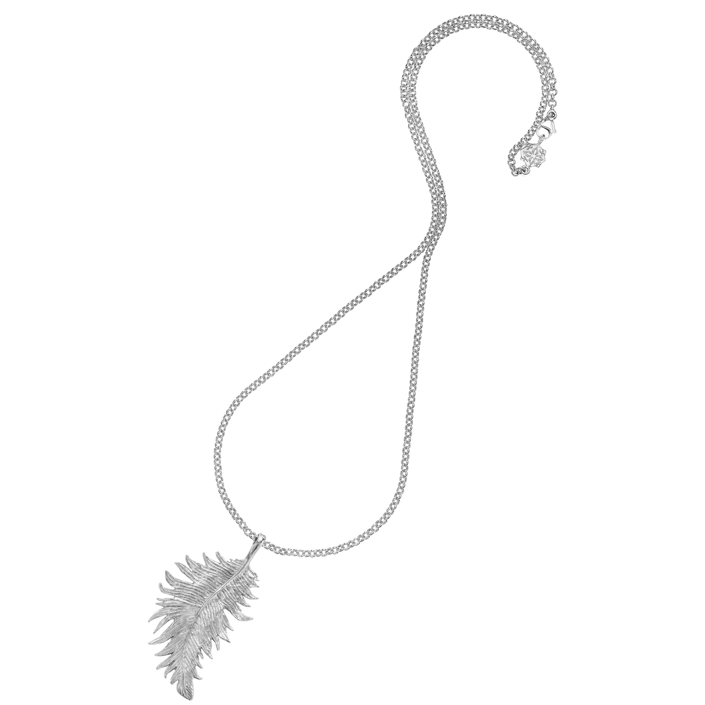 Dower & Hall Feather Pendant, Silver