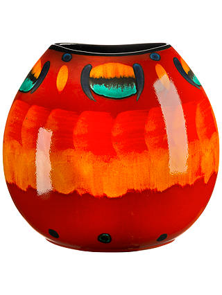 Poole Pottery Volcano Purse Vase, H26cm, Red