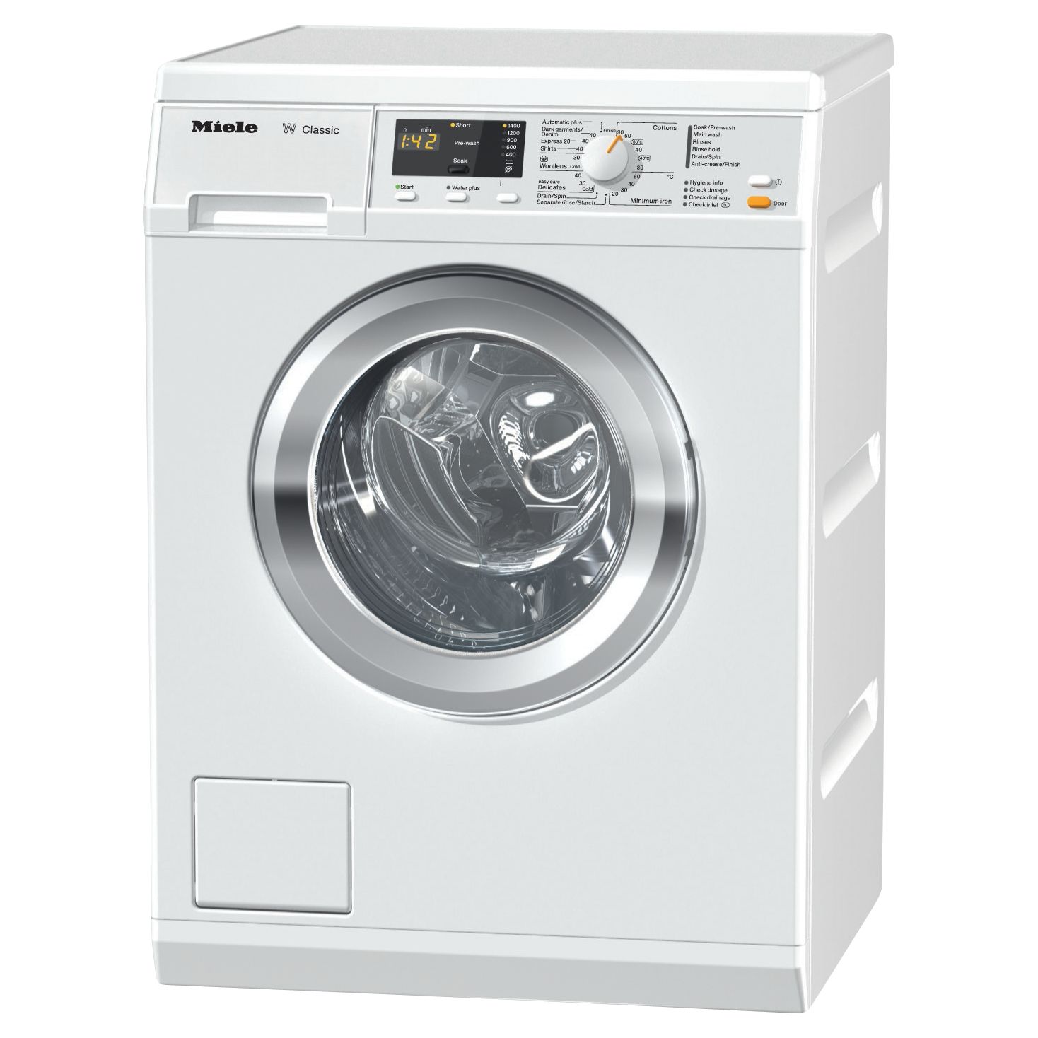 Miele WDA110 Freestanding Washing Machine, 7kg Load, A++ Energy Rating, 1400rpm Spin, White