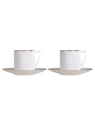Jasper Conran for Wedgwood Pinstripe Espresso Cups and Saucers, Set of 2