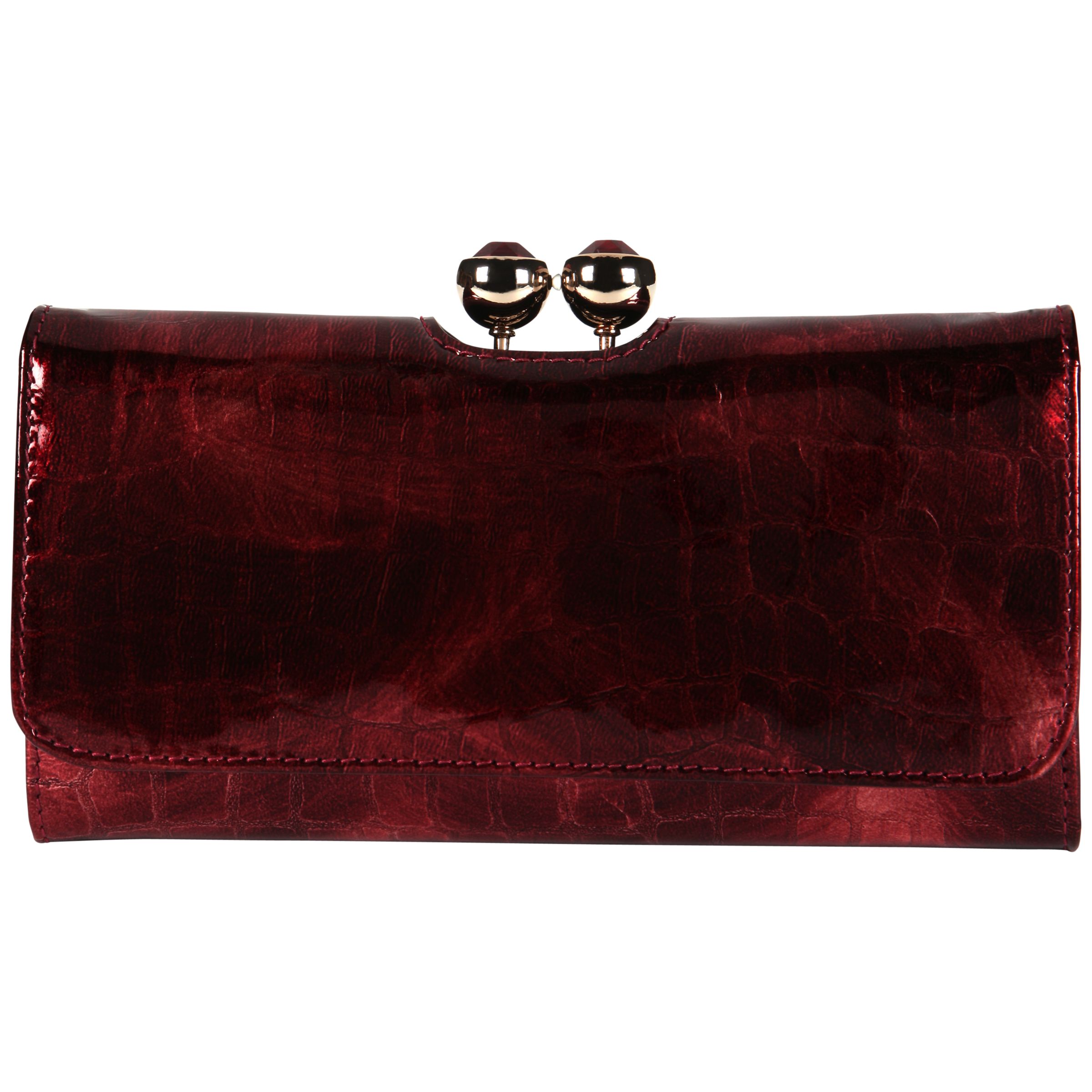 Ted Baker Croc Effect Crystal Top Purse, Dark Red