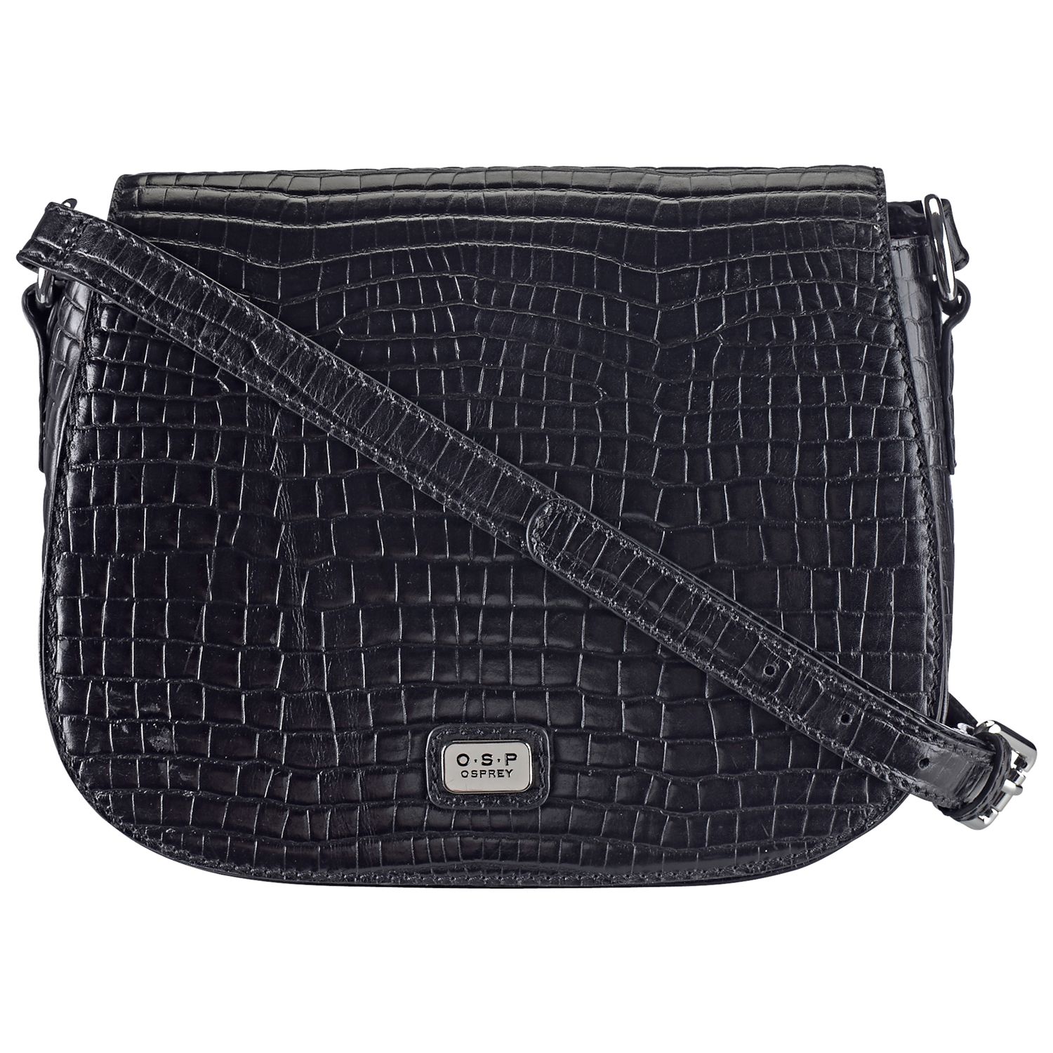 ... Osprey Andria Leather Cross Body Bag, Black Online at johnlewis
