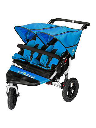 Out 'N' About Nipper 360 Double V4 Pushchair, Lagoon Blue