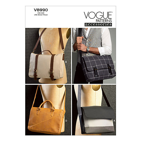 Buy Vogue Messenger Bags Sewing Patterns, 8990 Online at johnlewis