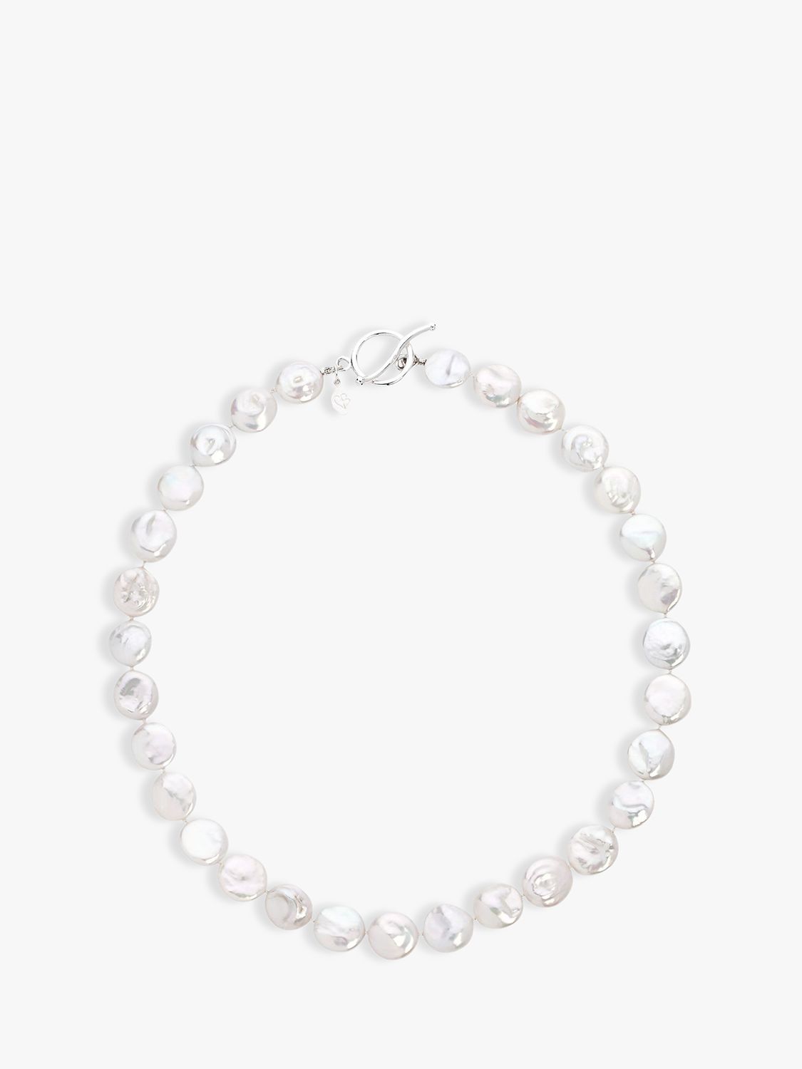 Claudia Bradby Coin Pearl Necklace, White
