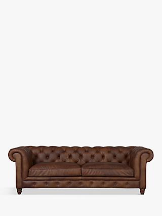 Halo Earle Chesterfield Grand 4 Seater Leather Sofa