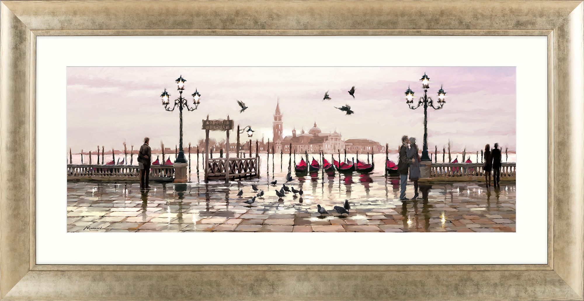Richard Macneil - Venice End Of Day Framed Print, 112 x 57cm