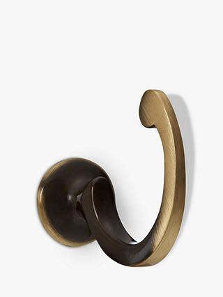 John Lewis Antique Brass Tieback Hooks, Pair